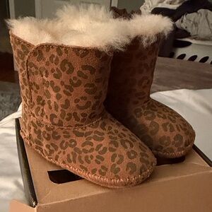 UGG Kids Brown Leopard Print Shearling Boots